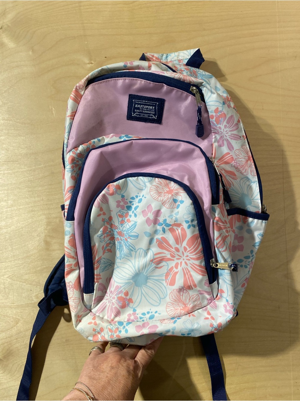 East Sports Pastel Floral Backpack with Pink Accents (SJ)